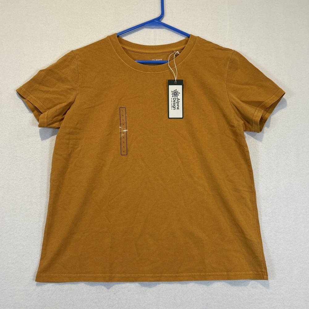 Alpine Design Womens AD Hike Tshirt Large Golden Honey Gold Short Sleeve Hiking